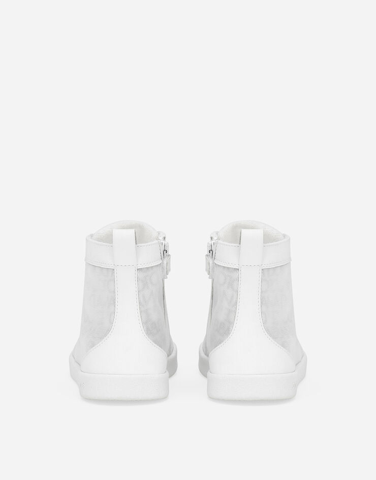 Dolce & Gabbana Zapatilla alta de malla con logotipo Dolce&Gabbana estampado Blanco DA5253AU093