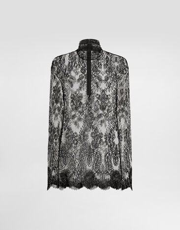 Dolce & Gabbana توب من دانتيل شانتيلي Dolce & Gabbana توب من دانتيل شانتيلي أسود F7BP3TFLSM0
