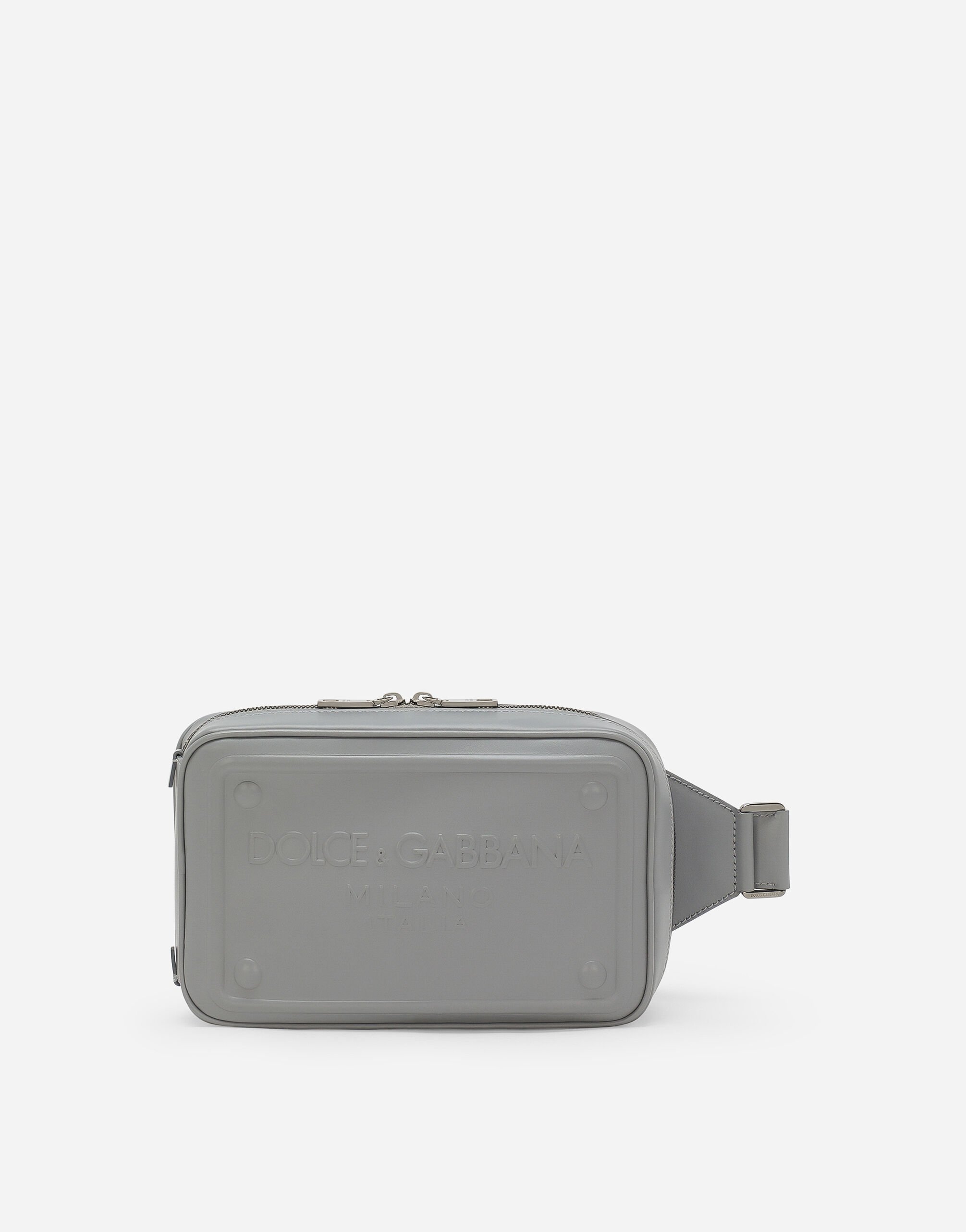 Rinonera en piel de becerro en Gris de Hombre Dolce Gabbana