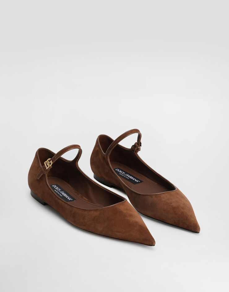 Dolce & Gabbana Suede and nappa leather ballet flats Multicolor CB0267AQ134
