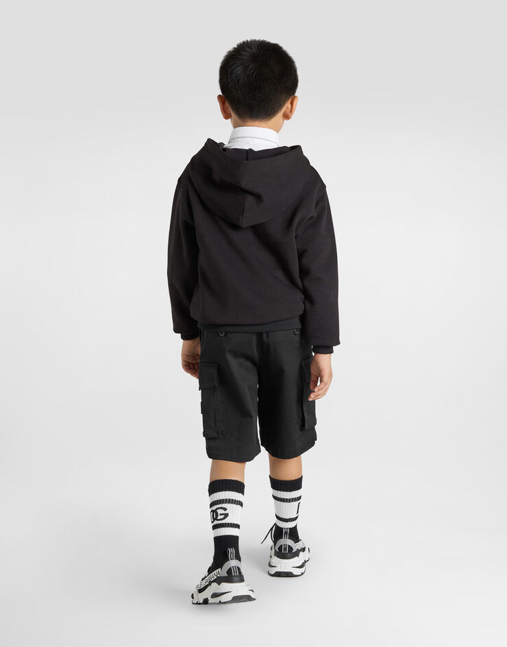 Dolce & Gabbana Felpa con cappuccio con logo DG Nero L4JWLIG7OSS