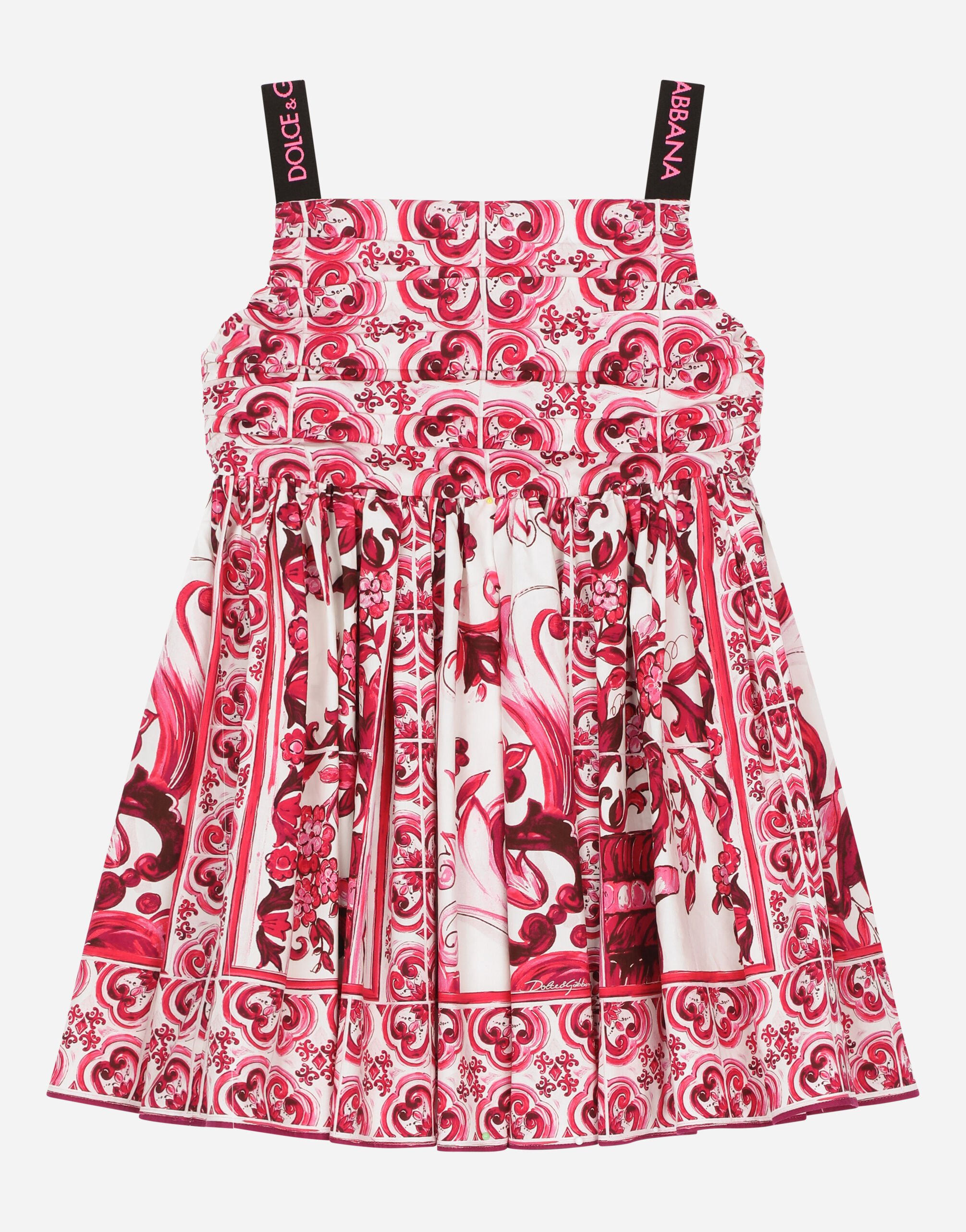 Dolce&Gabbana Short majolica-print poplin dress Multicolor EB0003AC393