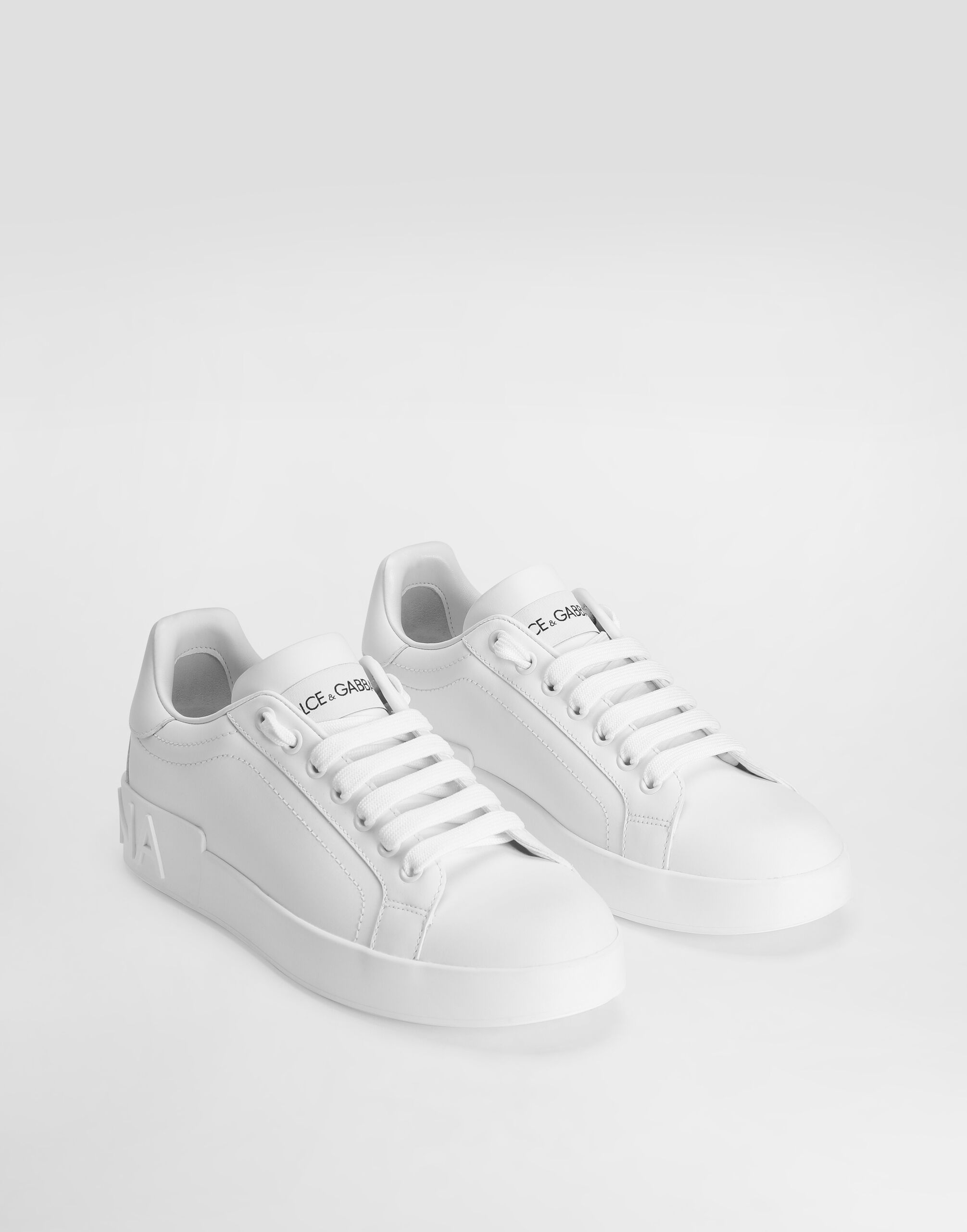 Calfskin Portofino sneakers in White for Women | Dolce&Gabbana® US