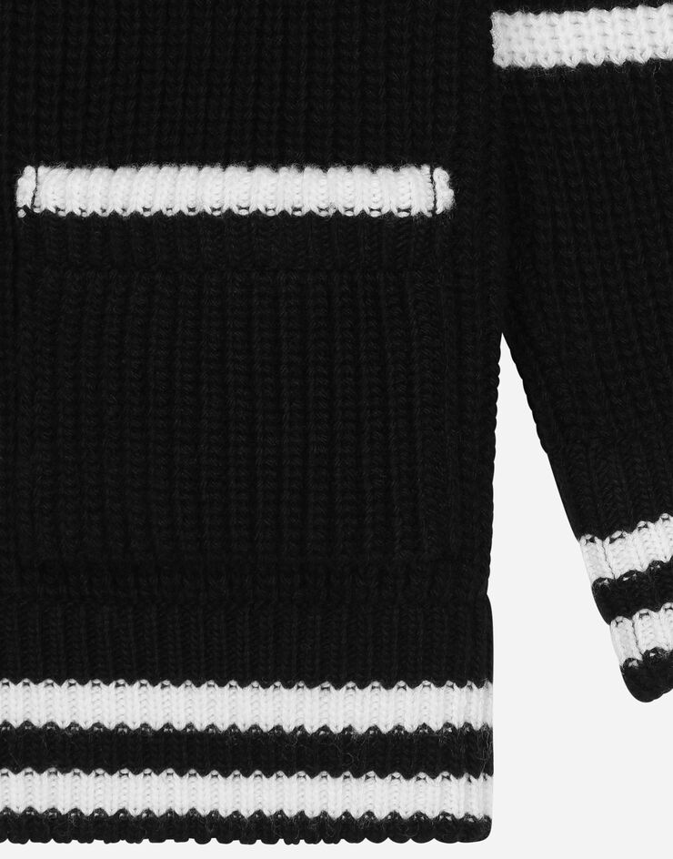 Dolce & Gabbana Knit cardigan with Dolce&Gabbana logo Black L4KWA3JCVZX