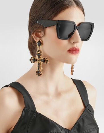 Dolce & Gabbana Clip earrings with crosses Multicolor WES6V2W1111