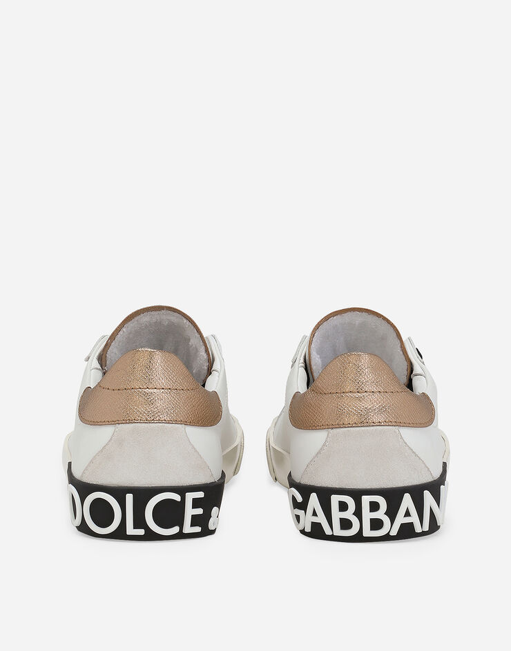 Dolce & Gabbana Sneaker Portofino Vintage aus Kalbsleder Weiss CK2203AM780