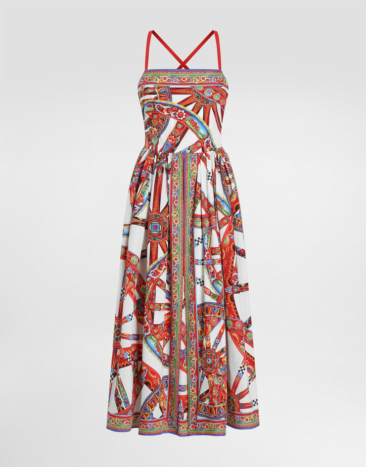 Dolce & Gabbana Carretto-print poplin short dress Multicolor F615VTGDDTE