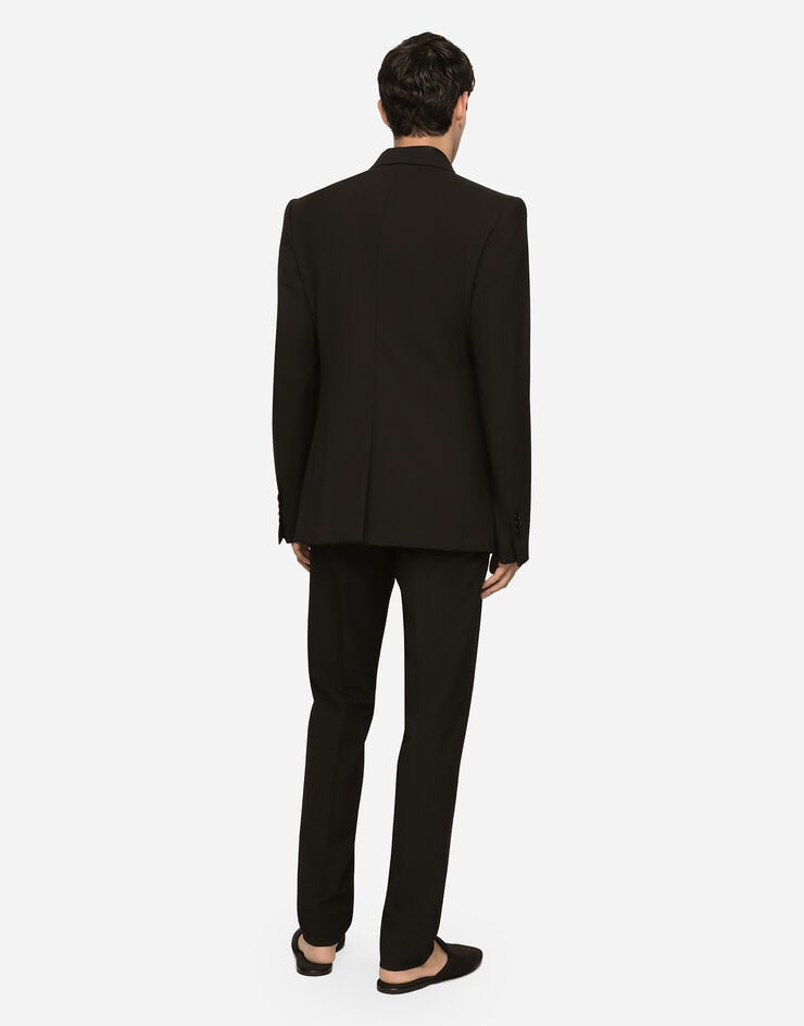 Dolce & Gabbana Pantalone sartoriale tuxedo in lana stretch Nero GWZXMTFUBFW
