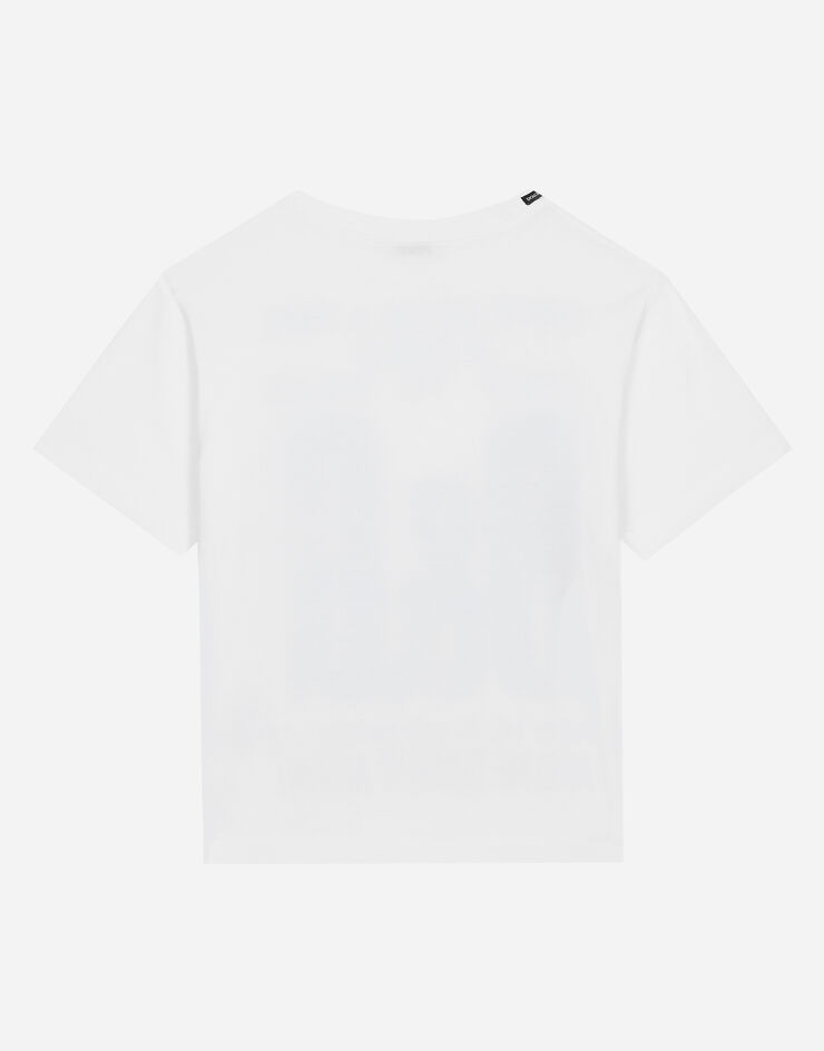 Dolce & Gabbana T-Shirt aus Jersey mit Print Weiss L4JTEYG7L6P
