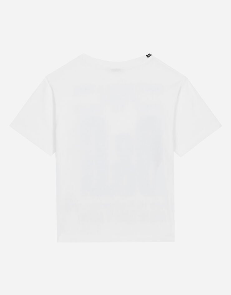 Dolce & Gabbana T-Shirt aus Jersey mit Print Weiss L4JTEYG7L6P