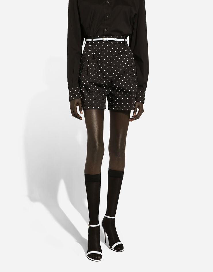 Dolce & Gabbana Short en coton avec imprimé à pois Imprimé FTC5WTFSFNP