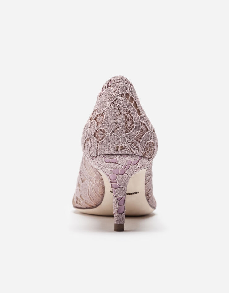 Dolce & Gabbana Lace rainbow pumps with brooch detailing Blush CD0066AL198