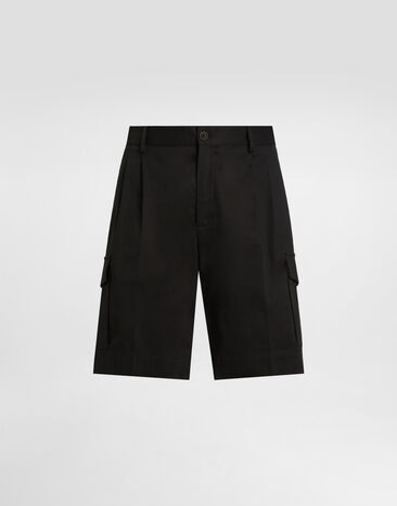Dolce & Gabbana コットンギャバジン バミューダ ショートパンツ ブラック GP0Y2ZFUFNV