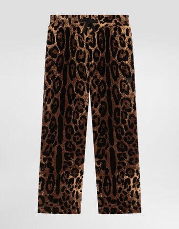 Dolce & Gabbana Leopard-print chenille jacquard trousers Multicolor L5JPH6FJ7D5