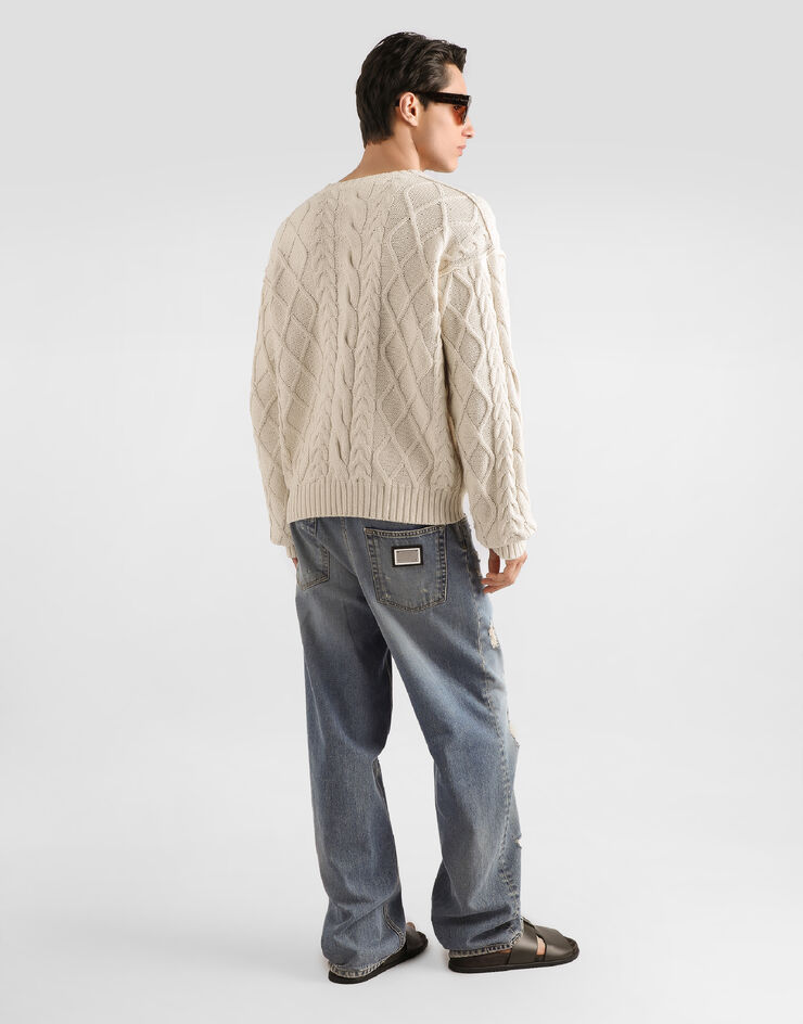 Dolce & Gabbana Pullover con motivo a intreccio Dolce & Gabbana Pullover con motivo a intreccio Beige GXX37ZJGMFL