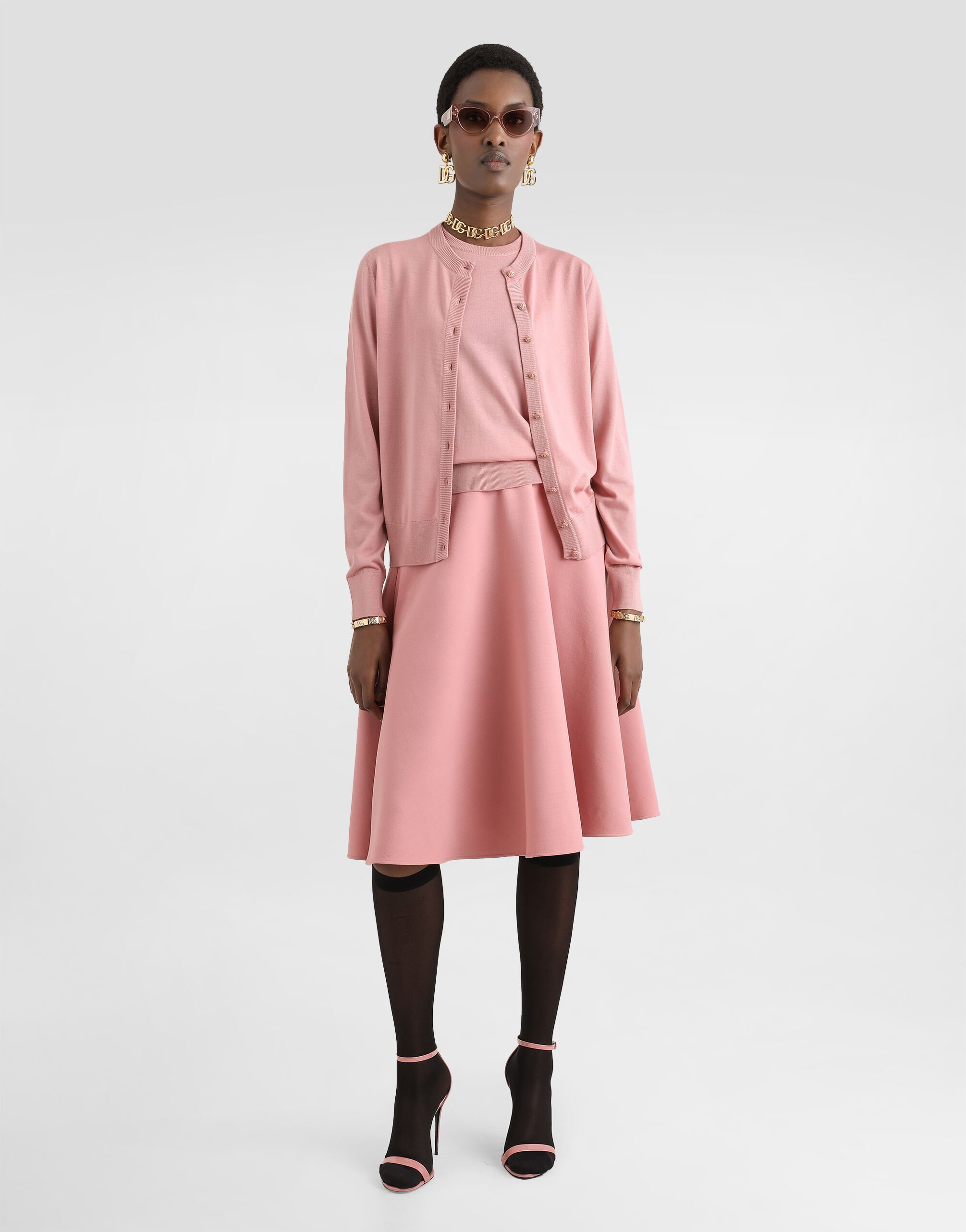 スカート DOLCE & GABBANA Woman Skirt Pink F4A8CTHJMQK F0473 Floral matelassé jacquard miniskirt in Multicolor for Women