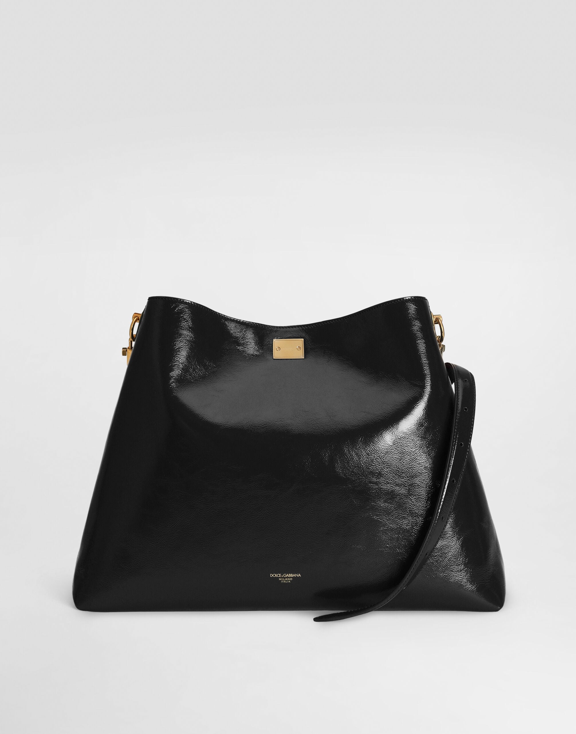 Large Vittoria calfskin shoulder bag in Black for Women