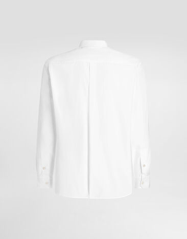 Dolce & Gabbana Cotton Martini-fit shirt with embroidery White G5JG4ZFU5EW