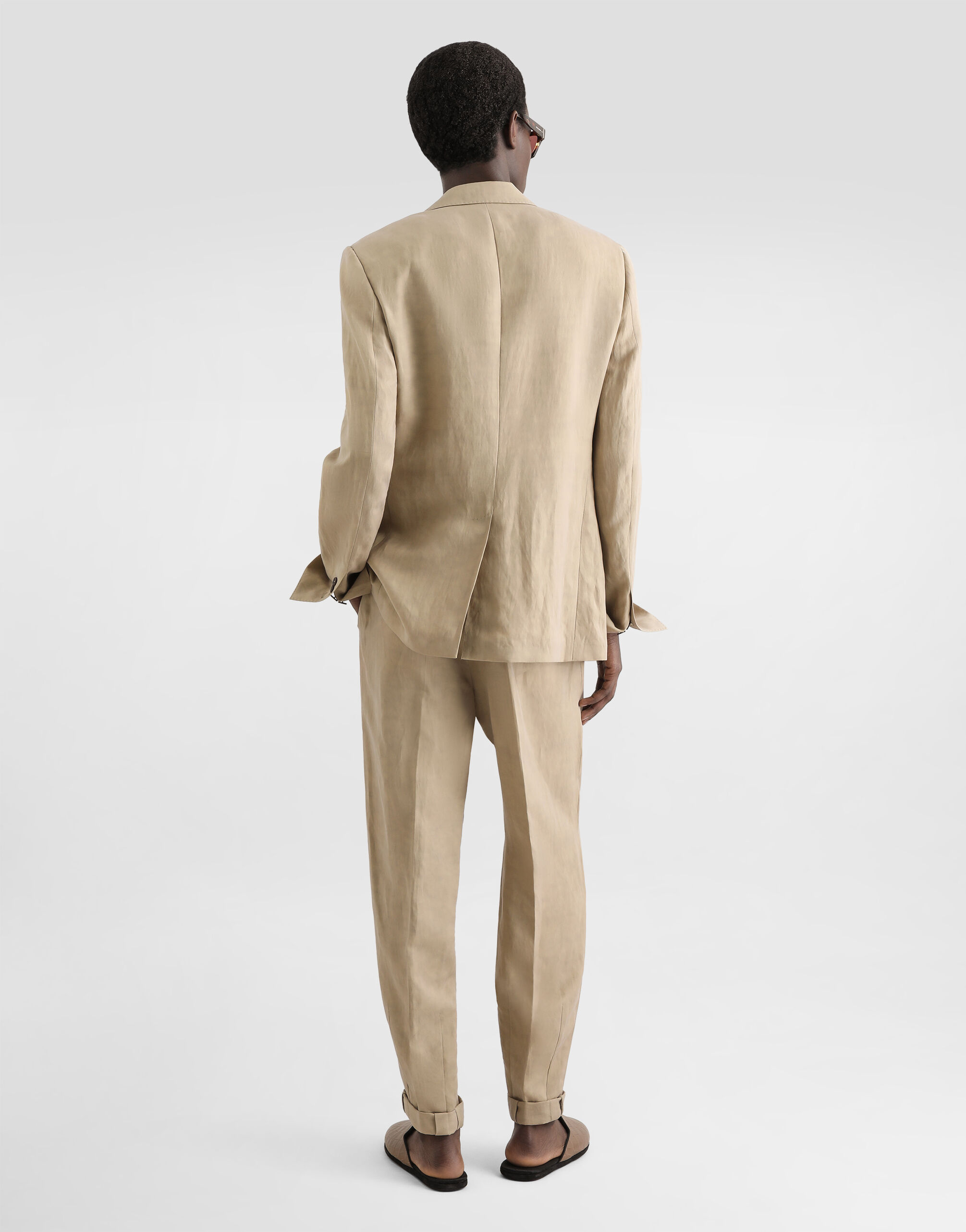 Martini light single-breasted linen jacket in Beige for Men