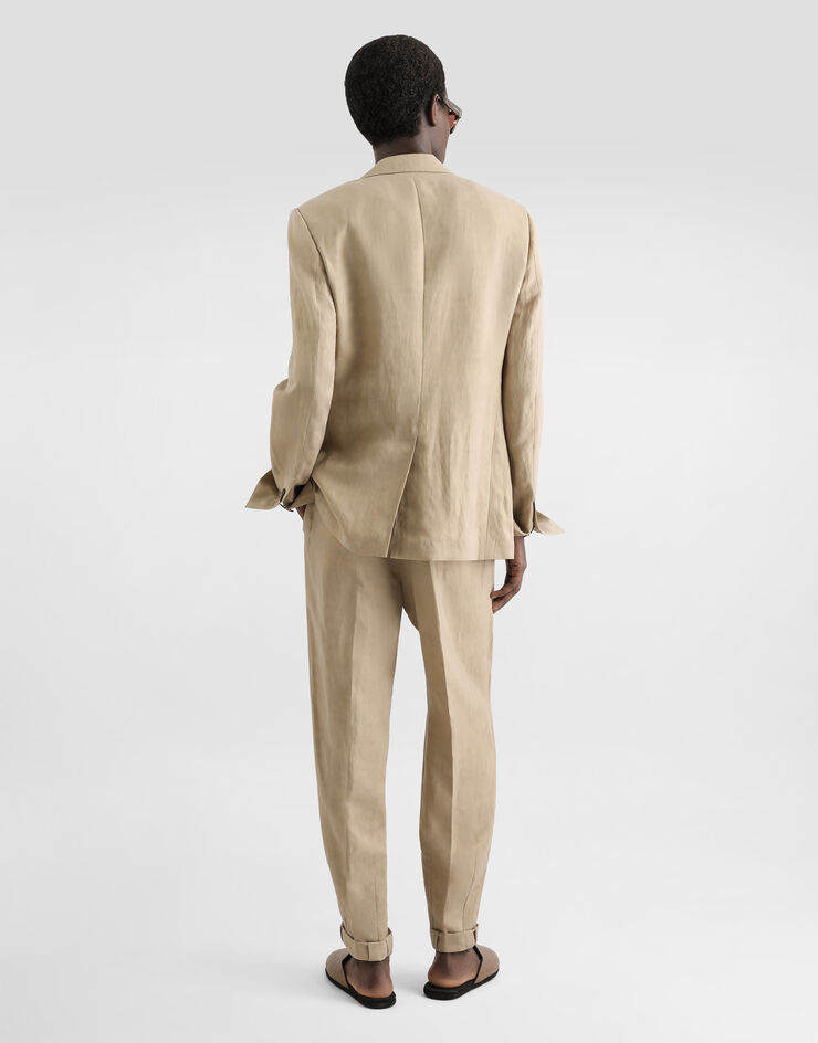 Dolce & Gabbana Martini light single-breasted linen jacket Beige G2XE2TFUTDV