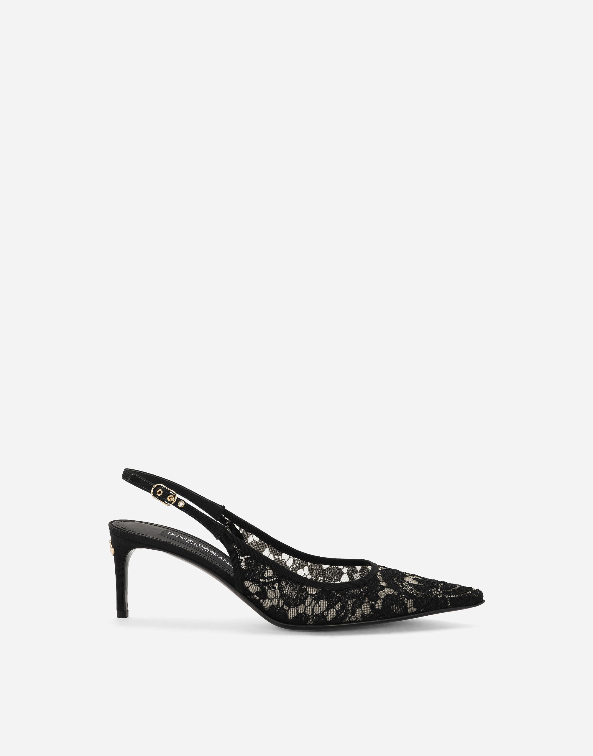 Dolce & Gabbana Zapato destalonado de encaje Negro F9M87LGDBVO