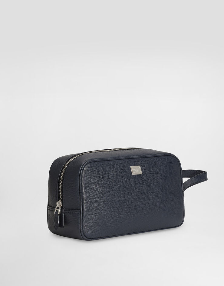 Dolce & Gabbana Toiletry bag in calfskin leather Blue BT3310A0701