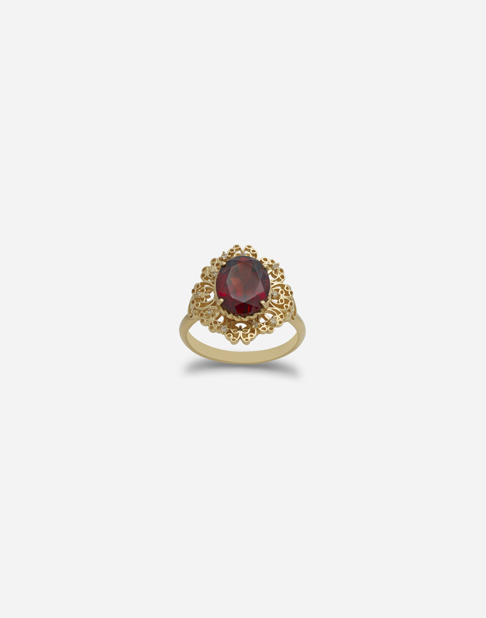 Dolce & Gabbana Barocco ring in yellow gold and rhodolite garnet Gold WALK5GWYE01