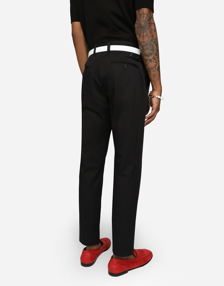 Dolce&Gabbana Pantalones de algodón elástico Black GY6IETFUFJR