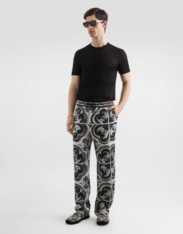 Dolce & Gabbana Majolica-print linen trousers Multicolor GV4LHTFP4M8