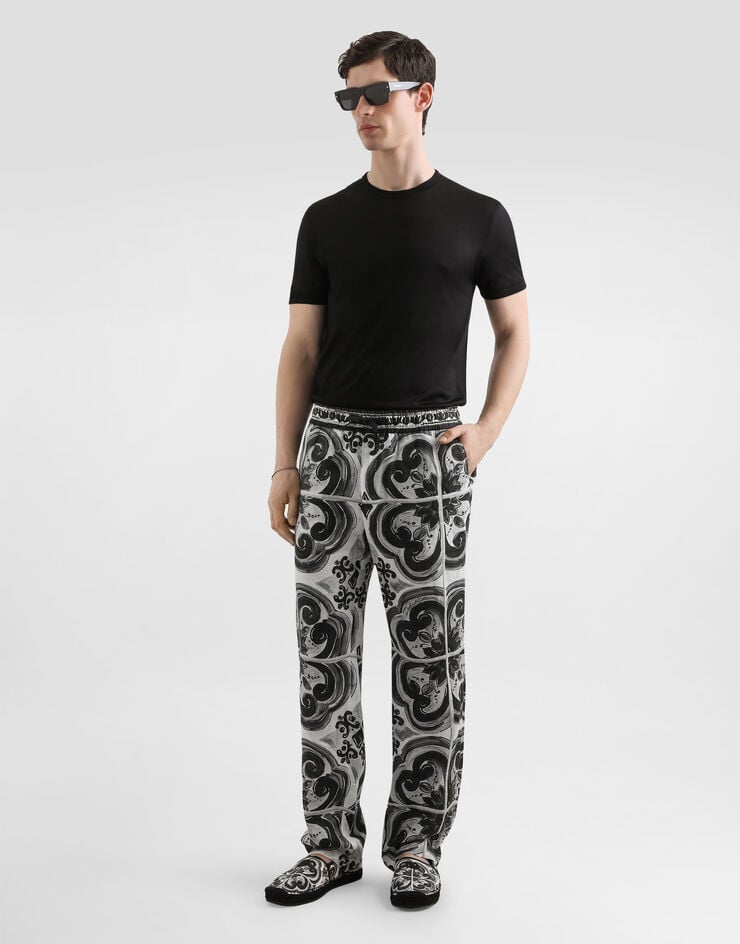 Dolce & Gabbana Majolica-print linen trousers Multicolor GV4LHTFP4M8