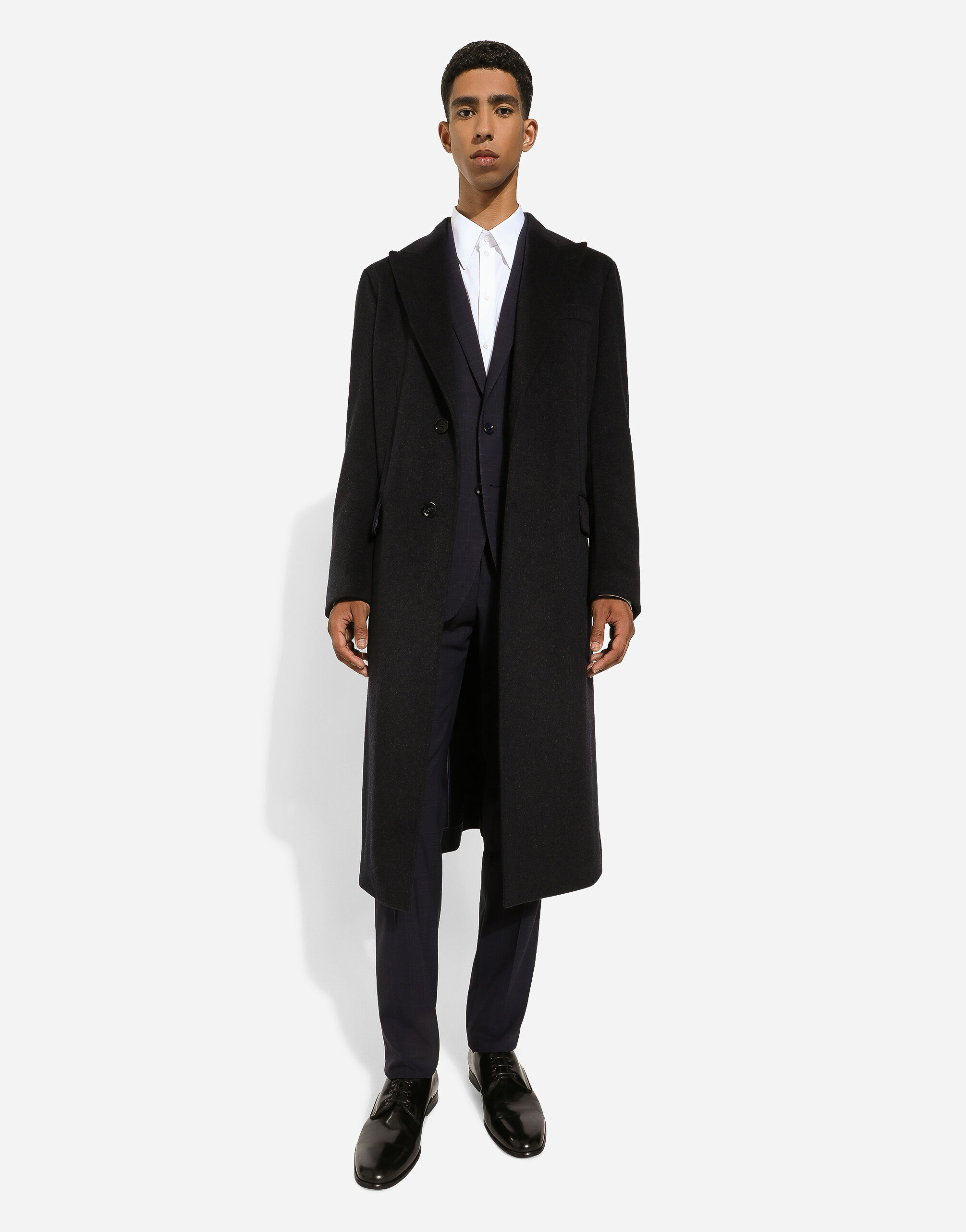Single-breasted cashmere coat in Grey for Men | Dolce&Gabbana® US