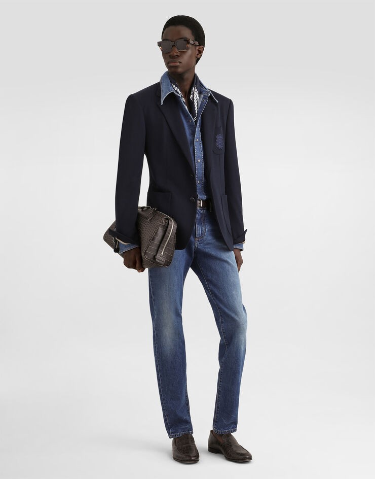 Dolce & Gabbana Portofino single-breasted jersey jacket Dolce & Gabbana Portofino single-breasted jersey jacket Blue G2PT9ZHU7QN