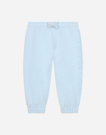 Dolce&Gabbana Pantalone jogging in jersey con stampa logo Grigio L1JPIEG7KR2