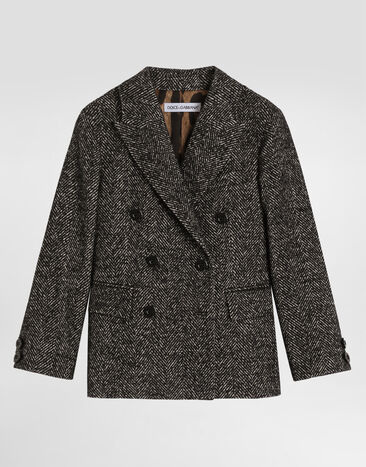 Dolce & Gabbana Veste croisée en laine mélangée à chevrons Multicolore L51J84FCZAF