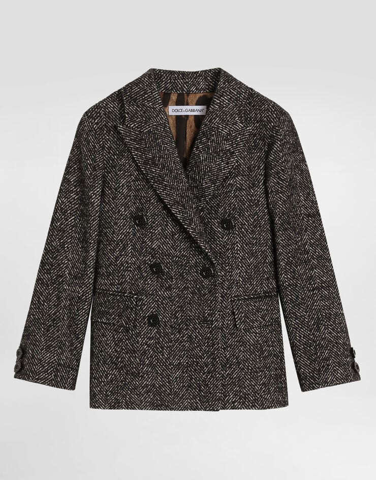 Dolce & Gabbana Veste croisée en laine mélangée à chevrons Multicolore L51J84FCZAF