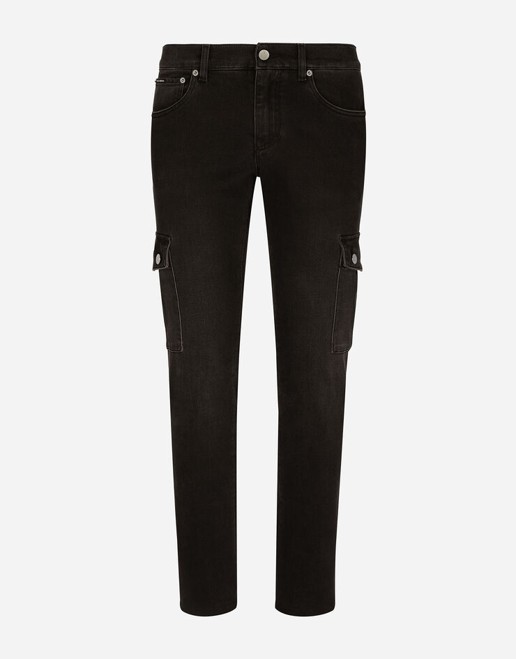 Dolce & Gabbana Gray wash skinny stretch cargo jeans Multicolor GVYXMDG8HW4