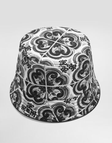 Dolce & Gabbana Majolica-print drill bucket hat Multicolor GH731AFSFNU