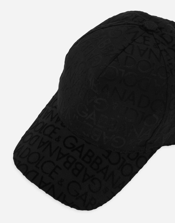 Dolce&Gabbana Cotton baseball cap with flocked logo Black GH706AGH088