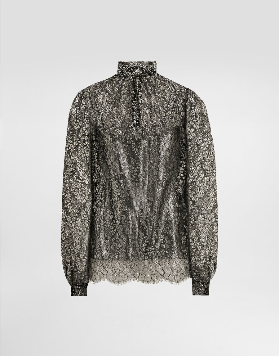 Lamé lace top