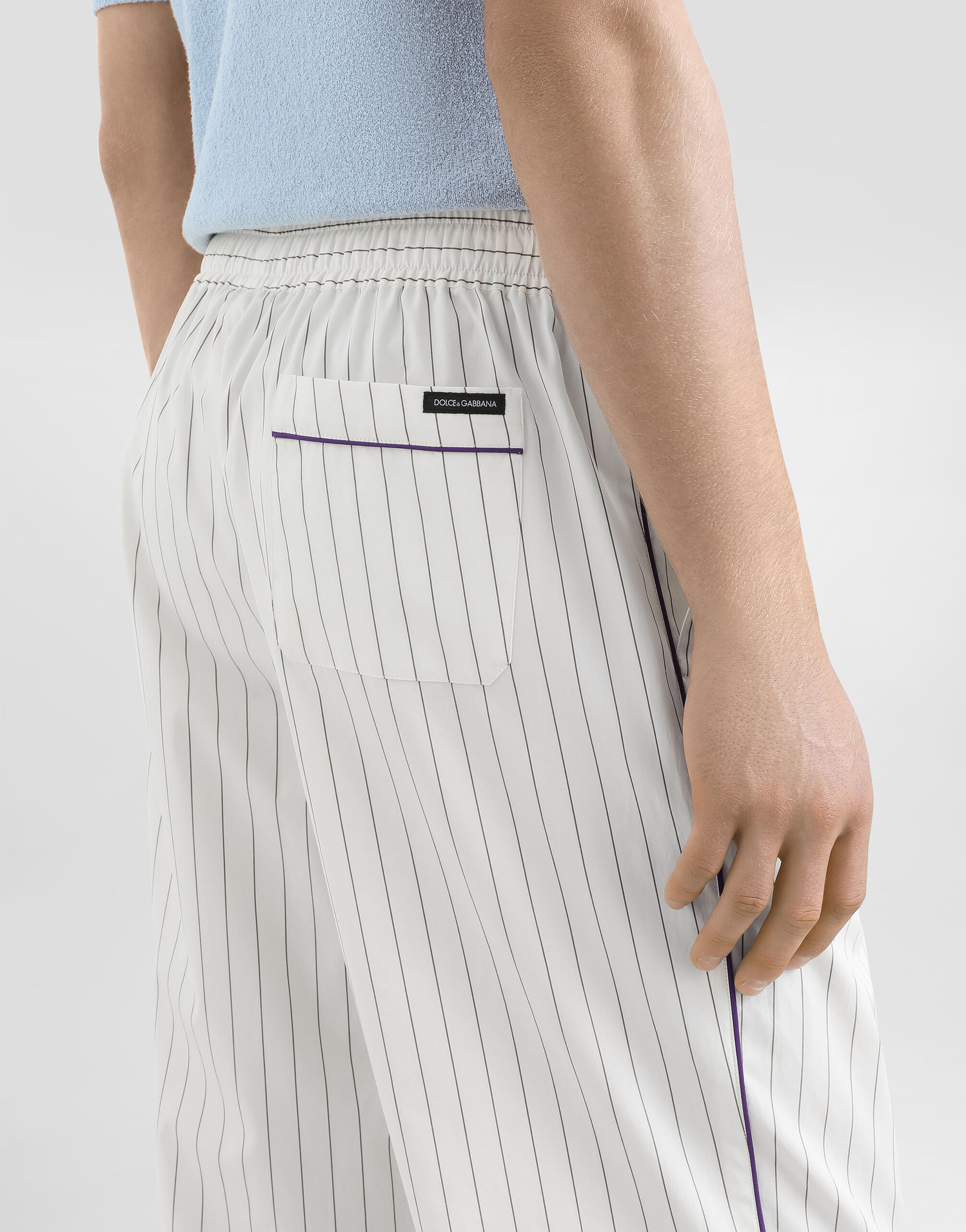 Striped poplin trousers in Multicolor for Men | Dolce&Gabbana® US