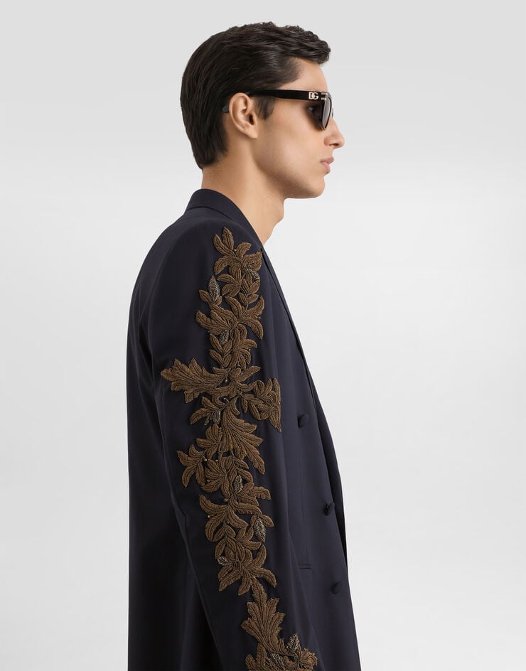 Dolce & Gabbana Zweireihige Jacke New Martini aus Wolle Blue G2VZ9ZFUBFT