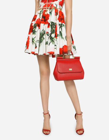 Dolce & Gabbana Bolso Sicily grande de piel de becerro Dauphine Rojo BB6002B1001