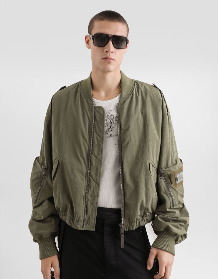 Dolce & Gabbana Wavy nylon bomber jacket Multicolor G9BZSTHUMUE