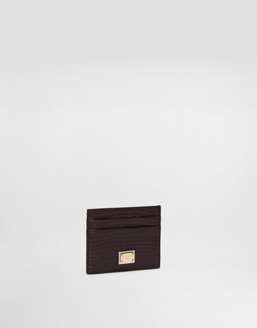 Dolce & Gabbana Кредитница из кожи с тиснением под игуану бордо BI0330A1095