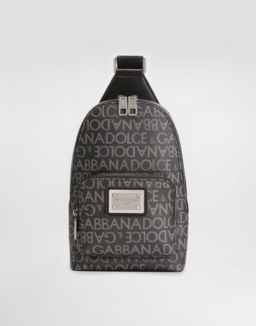 Dolce & Gabbana Coated jacquard crossbody backpack Print BM2295AJ705
