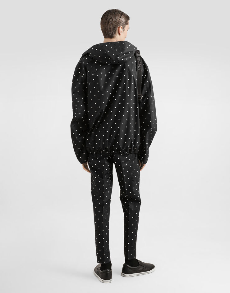Dolce & Gabbana Cotton jacket with hood and polka-dot print Print G9BG0THS5SP