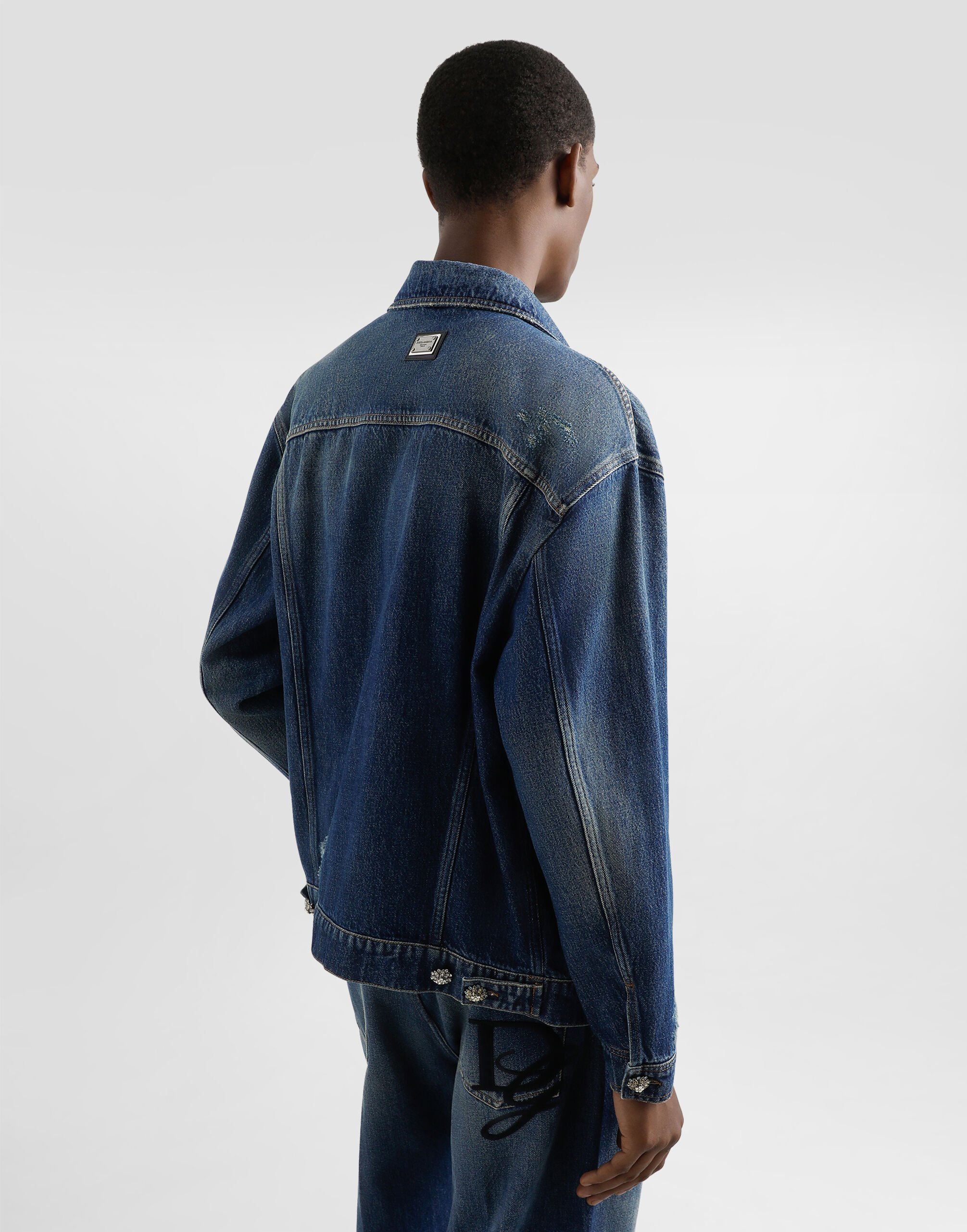 DOLCE & GABBANA コットンジャケット Cotton denim jacket with patch in Multicolor for Men