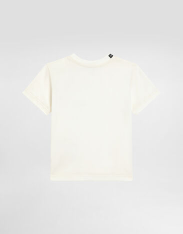 Dolce & Gabbana Short-sleeved jersey t-shirt with DG embroidery White L1JT7WG7PET
