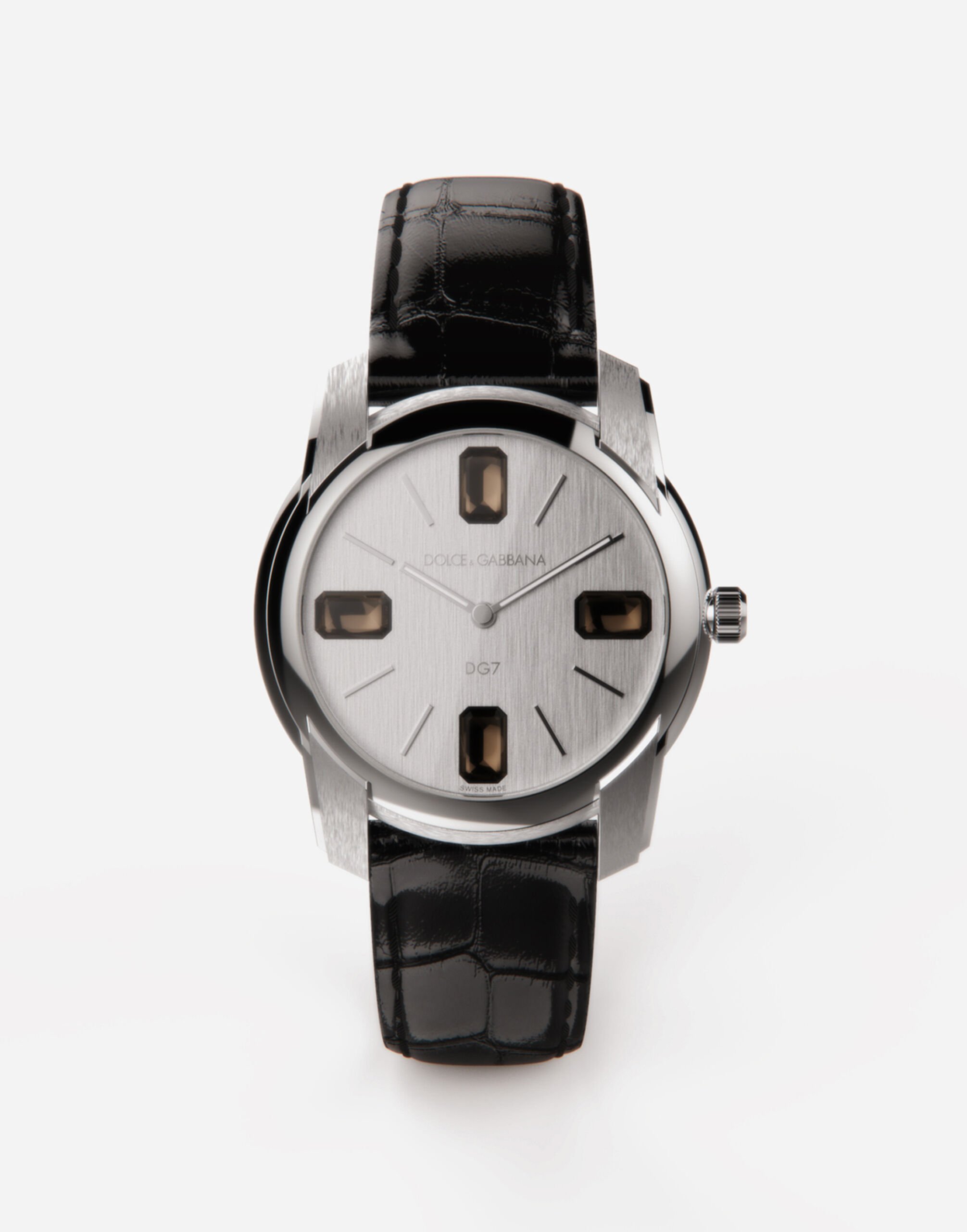 Dolce & Gabbana ساعة من الفولاذ مرصعة بالكوارتز الدخاني عنابي WWEEGGWW045