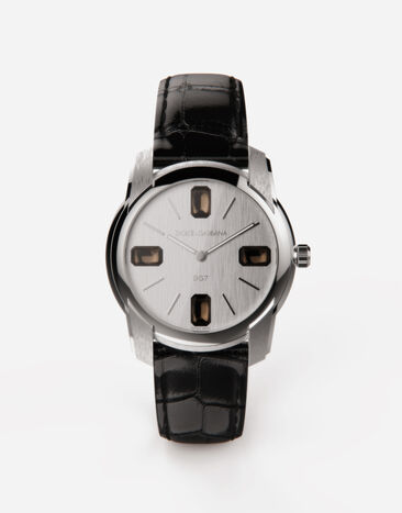 Dolce & Gabbana Reloj de acero y cuarzos grises Burdeos WWEEGGWW045